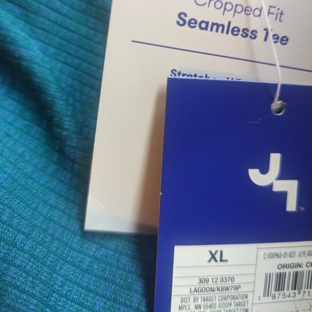 NWT Joy Lab Blue/Teal Long Sleeve Seamless Twist Front Top XL - Picture 5 of 5